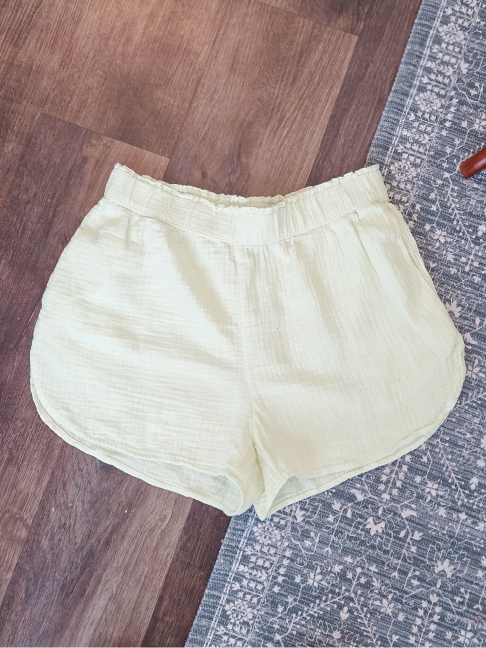 Lime Green Women's Cotton Gauze Lounge Shorts